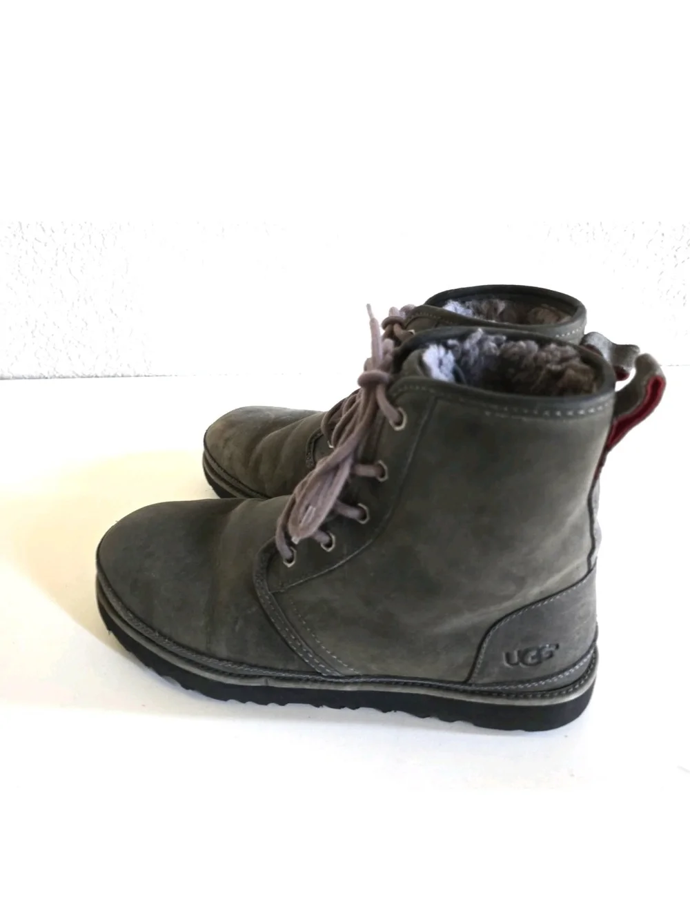 UGG HARKLEY WATERPROOF MEN BOOTS LEATHER Gray sz 9US